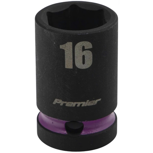 Sealey 1/2"Dr Impact Socket 16mm (Violet Coded Ring)