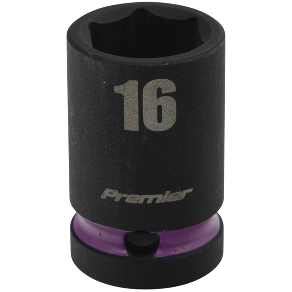Sealey 1/2"Dr Impact Socket 16mm (Violet Coded Ring)
