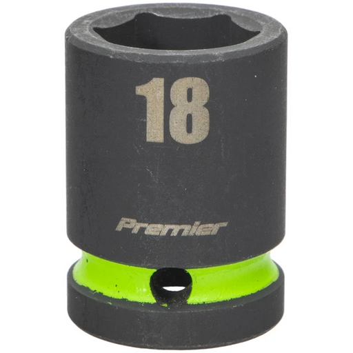 Sealey 1/2"Dr Impact Socket 18mm (Green Coded Ring)