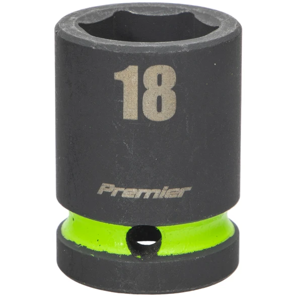 Sealey 1/2"Dr Impact Socket 18mm (Green Coded Ring)