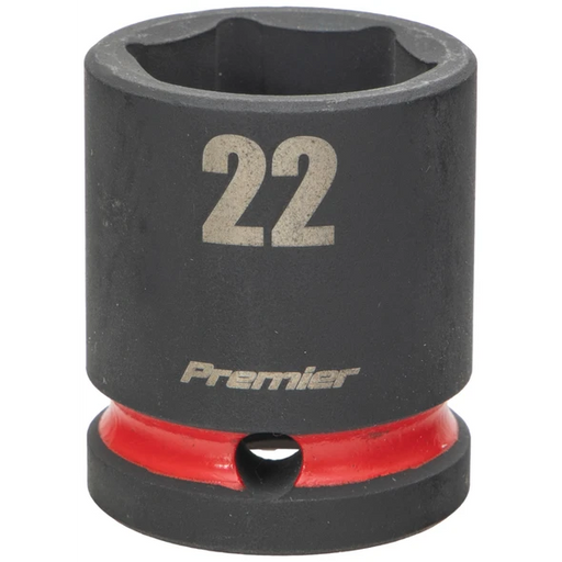 Sealey 1/2"Dr Impact Socket 22mm (Red Coded Ring)