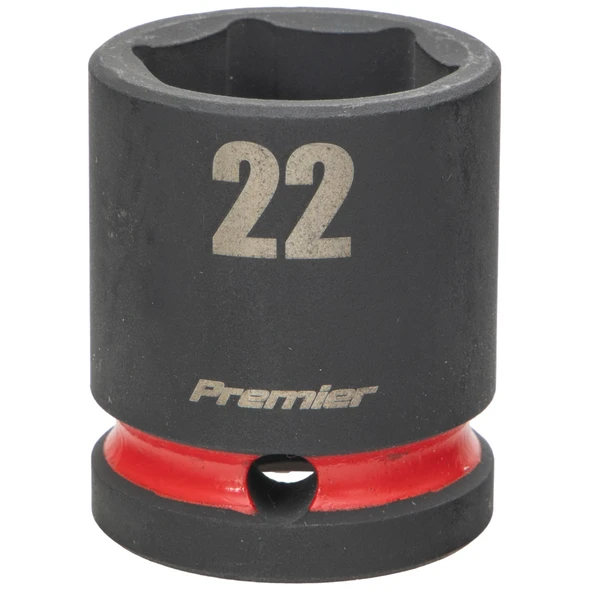 Sealey 1/2"Dr Impact Socket 22mm (Red Coded Ring)