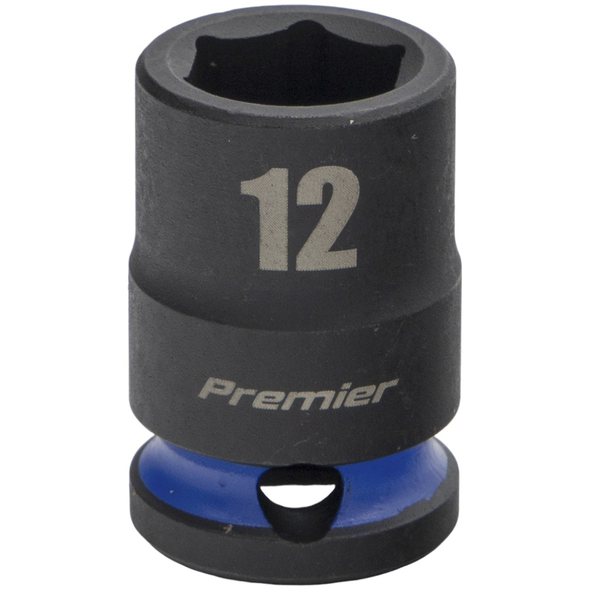 Sealey 3/8"Dr Impact Socket 12mm (Blue Coded Ring)