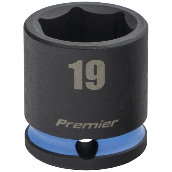 Sealey 3/8"Dr Impact Socket 19mm (Cyan Coded Ring)