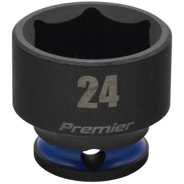 Sealey 3/8"Dr Impact Socket 24mm (Blue Coded Ring)