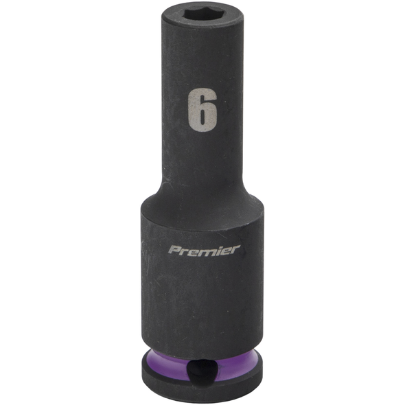 Sealey 3/8"Dr Deep Impact Socket 6mm (Violet Coded Ring)