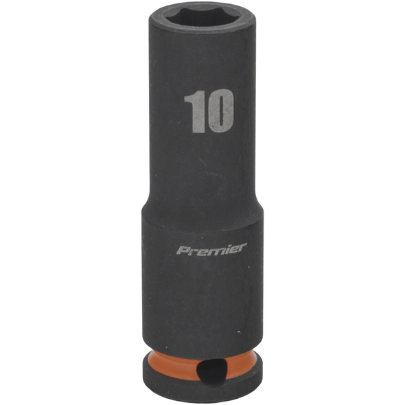 Sealey 3/8"Dr Deep Impact Socket 10mm (Orange Coded Ring)