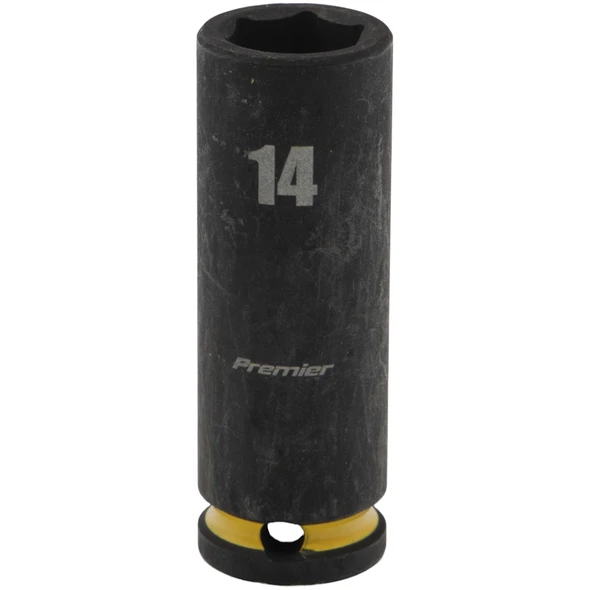 Sealey 3/8"Dr Deep Impact Socket 14mm (Yellow Coded Ring)