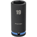 Sealey 3/8"Dr Deep Impact Socket 19mm (Cyan Coded Ring)