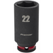 Sealey 3/8"Dr Deep Impact Socket 22mm (Red Coded Ring)