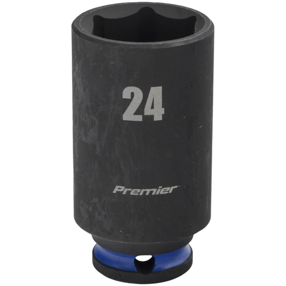 Sealey 3/8"Dr Deep Impact Socket 24mm (Blue Coded Ring)