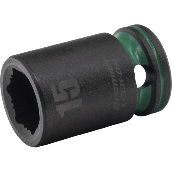 Sealey 1/2"Dr Lock-On Impact Socket 15mm (Green Coded Ring)