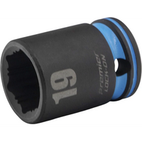 Sealey 1/2"Dr Lock-On Impact Socket 19mm (Cyan Coded Ring)