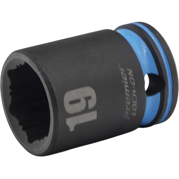 Sealey 1/2"Dr Lock-On Impact Socket 19mm (Cyan Coded Ring)