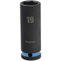 Sealey 1/2"Dr Deep Impact Socket 19mm (Cyan Coded Ring) AK5818M-10