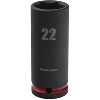 Sealey 1/2"Dr Deep Impact Socket 22mm (Red Coded Ring) AK5818M-12
