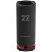 Sealey 1/2"Dr Deep Impact Socket 22mm (Red Coded Ring)