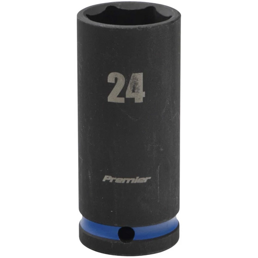 Sealey 1/2"Dr Deep Impact Socket 24mm (Blue Coded Ring)