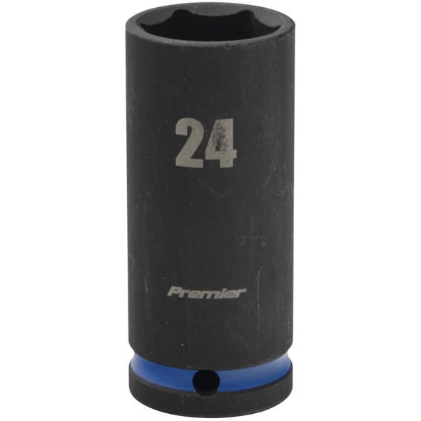 Sealey 1/2"Dr Deep Impact Socket 24mm (Blue Coded Ring)