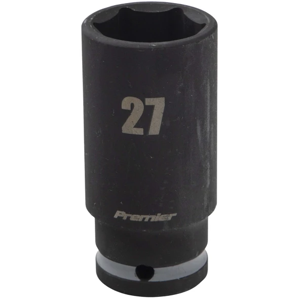 Sealey 1/2"Dr Deep Impact Socket 27mm (Grey Coded Ring)