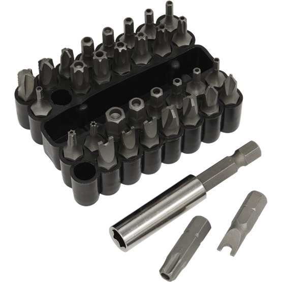 Sealey Security Bit & Magnetic Adaptor Set 33pc AK614 Sealey - Town Tools 