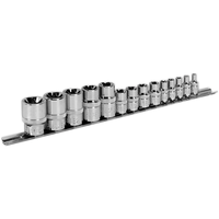 Sealey TRX-Star* Socket Set 14pc 1/4" 3/8" & 1/2"Sq Drive E4-E24 AK618