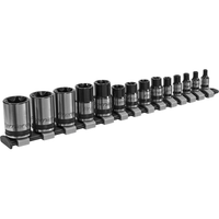 Sealey TRX-Star* Socket Set 14pc 1/4" 3/8" & 1/2"Sq Drive E4-E24 Black Series