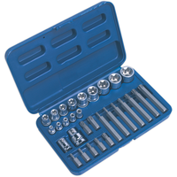 Sealey TRX-Star* Socket & Bit Set 30pc 1/4" 3/8" & 1/2"Sq Drive AK619