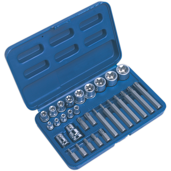 Sealey TRX-Star* Socket & Bit Set 30pc 1/4" 3/8" & 1/2"Sq Drive AK619 Sealey - Town Tools 