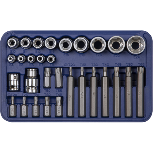 Sealey TRX-Star* Socket & Bit Set 30pc 1/4" 3/8" & 1/2"Sq Drive AK619 Sealey - Town Tools 