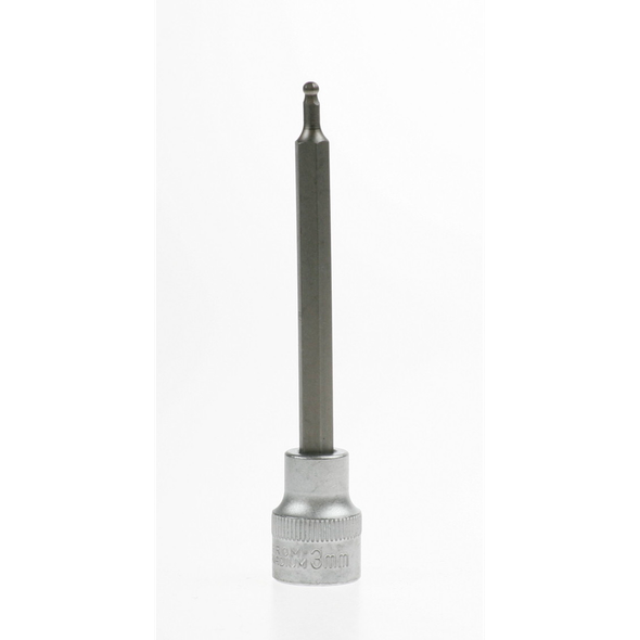 Sealey Hex socket bit, ball end 3mm 100mm long 3/8"dr