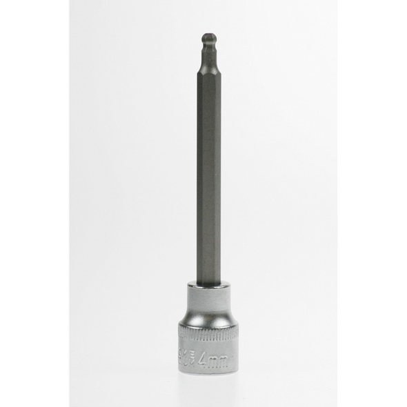 Sealey Hex socket bit, ball end 4mm 100mm long 3/8"dr