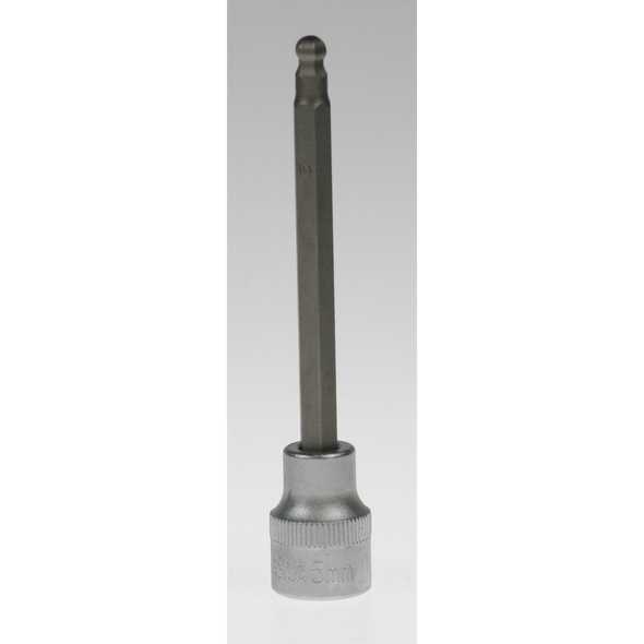 Sealey Hex socket bit, ball end 5mm 100mm long 3/8"dr