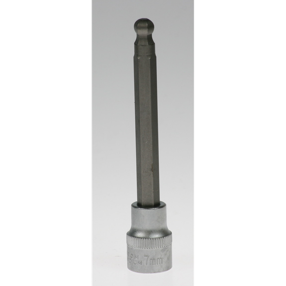 Sealey Hex socket bit, ball end 7mm 100mm long 3/8"dr