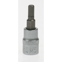 Sealey 1/4"dr spline socket bit 5x37mm AK6214.V2-02