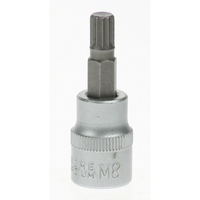 Sealey 3/8"dr spline socket bit 8x50mm AK6214.V2-04