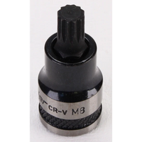 Sealey Spline Socket Bit 3/8"Sq Drive M8 (Black Series) AK6214B.04