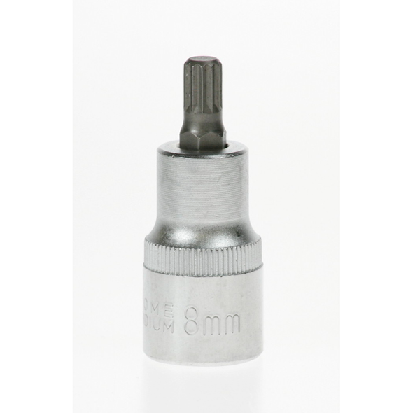 Sealey Spline socket bit 1/2"dr. 8mm (55mm long)