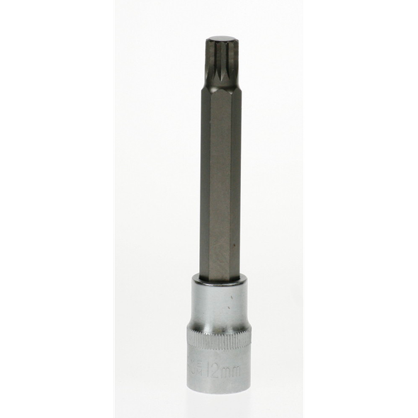 Sealey Spline socket bit 1/2"dr. 12mm (120mm long)