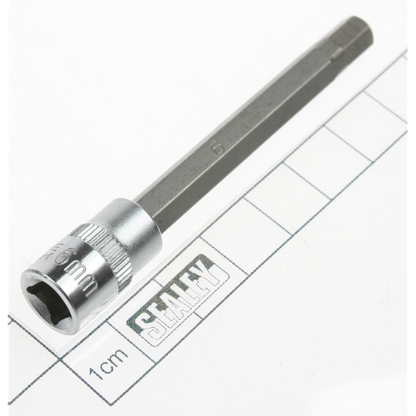 Sealey Hex bit socket 1/4"dr 6mm hex 75mml