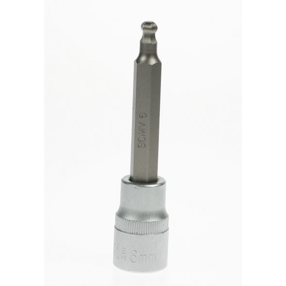 Sealey Hex socket bit, ball end 6mm 100mm long 1/2"dr