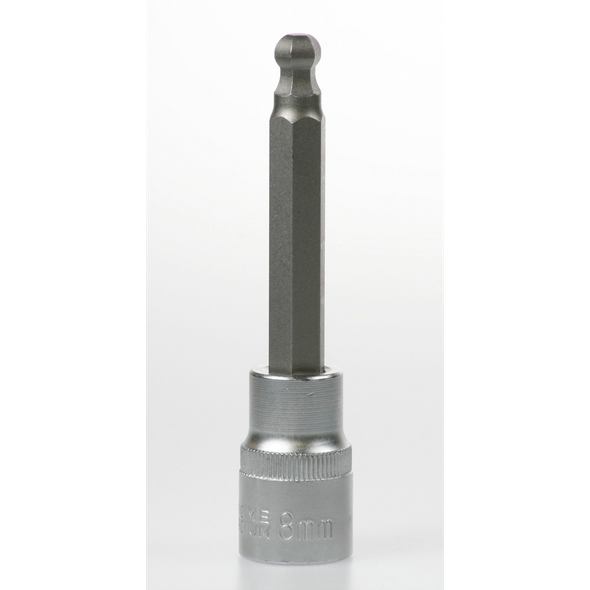 Sealey Hex socket bit, ball end 8mm 100mm long 1/2"dr