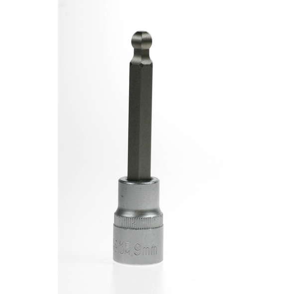 Sealey Hex socket bit, ball end 9mm 100mm long 1/2"dr