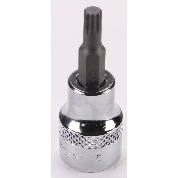 Sealey 3/8"Dr Spline Socket Bit M5 (Mirror Finish)