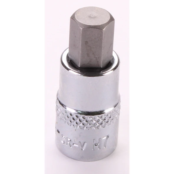 Sealey 1/4"Dr Hex Socket Bit 'Stubby' 7mm (Fully Polished)