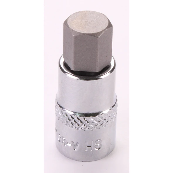Sealey 1/4"Dr Hex Socket Bit 'Stubby' 8mm (Fully Polished)