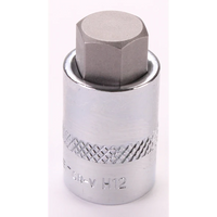 Sealey 3/8"Dr Hex Socket Bit 'Stubby' 12mm (Fully Polished) AK6244.07