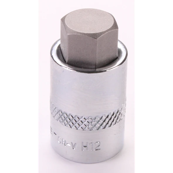 Sealey 3/8"Dr Hex Socket Bit 'Stubby' 12mm (Fully Polished)