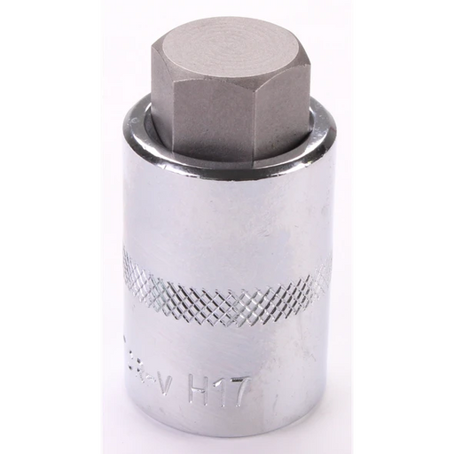 Sealey 1/2"Dr Hex Socket Bit 'Stubby' 17mm (Fully Polished)