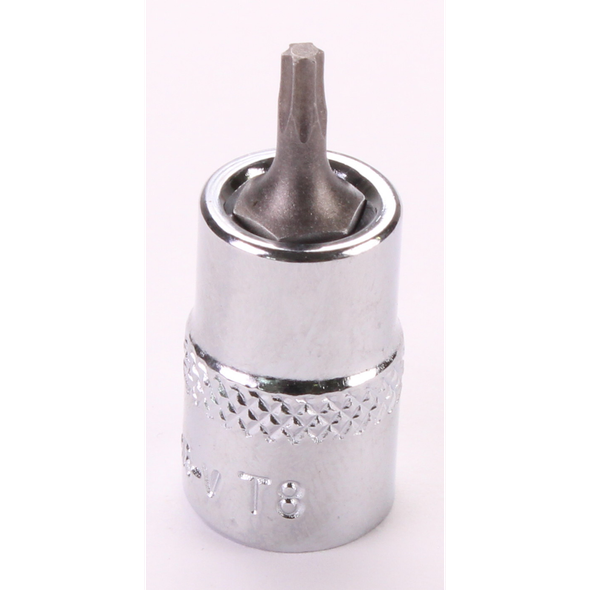 Sealey 1/4"Dr Trx-Star Socket Bit 'Stubby' T8 (Mirror Finish)